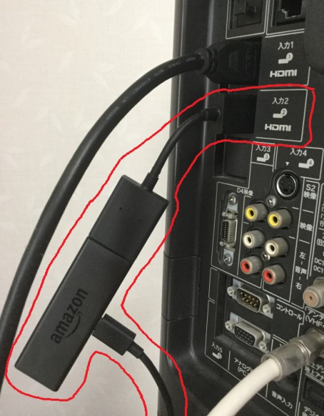 fire-tv-stick-HDMI延長ケーブル使用例
